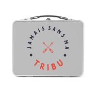 Fabulous Lunch Box Métal Argenté pour Sandwich et Snack - Jamais sans ma Tribu Famille Unis Humour - Boîte à Goûter Aluminium Gamelle Rigide Style Rétro Imprimée en France