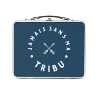 Fabulous Lunch Box Métal Argenté pour Sandwich et Snack - Jamais sans ma Tribu Famille Unis Humour - Boîte à Goûter Aluminium Gamelle Rigide Style Rétro Imprimée en France