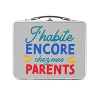 Fabulous Lunch Box Métal Argenté pour Sandwich et Snack - J'habite Encore Chez Mes Parents Humour Blague Enfant - Boîte à Goûter Aluminium Gamelle Rigide Style Rétro Imprimée en France