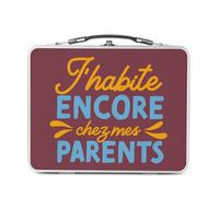 Fabulous Lunch Box Métal Argenté pour Sandwich et Snack - J'habite Encore Chez Mes Parents Humour Blague Enfant - Boîte à Goûter Aluminium Gamelle Rigide Style Rétro Imprimée en France