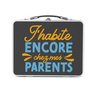 Fabulous Lunch Box Métal Argenté pour Sandwich et Snack - J'habite Encore Chez Mes Parents Humour Blague Enfant - Boîte à Goûter Aluminium Gamelle Rigide Style Rétro Imprimée en France