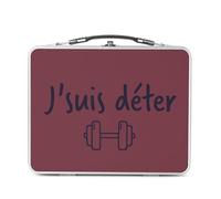 Fabulous Lunch Box Métal Argenté pour Sandwich et Snack - J'suis Déter Sport Muscu Beau Gosse - Boîte à Goûter Aluminium Gamelle Rigide Style Rétro Imprimée en France