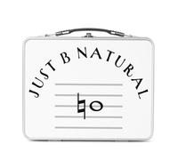Fabulous Lunch Box Métal Argenté pour Sandwich et Snack - Just B natural Musique Musicien Instrument Solfège - Boîte à Goûter Aluminium Gamelle Rigide Style Rétro Imprimée en France