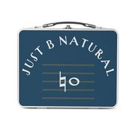 Fabulous Lunch Box Métal Argenté pour Sandwich et Snack - Just B natural Musique Musicien Instrument Solfège - Boîte à Goûter Aluminium Gamelle Rigide Style Rétro Imprimée en France