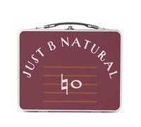 Fabulous Lunch Box Métal Argenté pour Sandwich et Snack - Just B natural Musique Musicien Instrument Solfège - Boîte à Goûter Aluminium Gamelle Rigide Style Rétro Imprimée en France