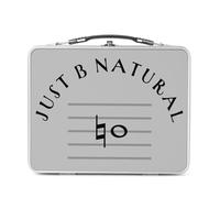 Fabulous Lunch Box Métal Argenté pour Sandwich et Snack - Just B natural Musique Musicien Instrument Solfège - Boîte à Goûter Aluminium Gamelle Rigide Style Rétro Imprimée en France