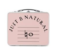 Fabulous Lunch Box Métal Argenté pour Sandwich et Snack - Just B natural Musique Musicien Instrument Solfège - Boîte à Goûter Aluminium Gamelle Rigide Style Rétro Imprimée en France