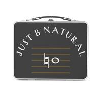 Fabulous Lunch Box Métal Argenté pour Sandwich et Snack - Just B natural Musique Musicien Instrument Solfège - Boîte à Goûter Aluminium Gamelle Rigide Style Rétro Imprimée en France