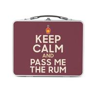 Fabulous Lunch Box Métal Argenté pour Sandwich et Snack - Keep Calm and Pass me the Rum Parodie Angleterre Rhum - Boîte à Goûter Aluminium Gamelle Rigide Style Rétro Imprimée en France