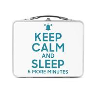 Fabulous Lunch Box Métal Argenté pour Sandwich et Snack - Keep Calm and Sleep 5 more minutes Parodie Angleterre Humour - Boîte à Goûter Aluminium Gamelle Rigide Style Rétro Imprimée en France