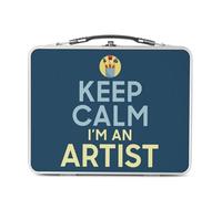 Fabulous Lunch Box Métal Argenté pour Sandwich et Snack - Keep Calm I'm an Artist Parodie Métier Job Artiste - Boîte à Goûter Aluminium Gamelle Rigide Style Rétro Imprimée en France