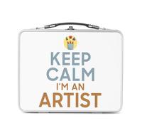 Fabulous Lunch Box Métal Argenté pour Sandwich et Snack - Keep Calm I'm an Artist Parodie Métier Job Artiste - Boîte à Goûter Aluminium Gamelle Rigide Style Rétro Imprimée en France