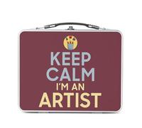 Fabulous Lunch Box Métal Argenté pour Sandwich et Snack - Keep Calm I'm an Artist Parodie Métier Job Artiste - Boîte à Goûter Aluminium Gamelle Rigide Style Rétro Imprimée en France