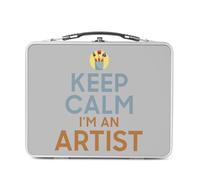Fabulous Lunch Box Métal Argenté pour Sandwich et Snack - Keep Calm I'm an Artist Parodie Métier Job Artiste - Boîte à Goûter Aluminium Gamelle Rigide Style Rétro Imprimée en France