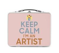 Fabulous Lunch Box Métal Argenté pour Sandwich et Snack - Keep Calm I'm an Artist Parodie Métier Job Artiste - Boîte à Goûter Aluminium Gamelle Rigide Style Rétro Imprimée en France