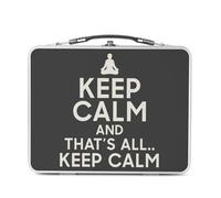 Fabulous Lunch Box Métal Argenté pour Sandwich et Snack - Keep Calm Meditation Parodie Angleterre Bien être - Boîte à Goûter Aluminium Gamelle Rigide Style Rétro Imprimée en France