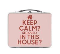 Fabulous Lunch Box Métal Argenté pour Sandwich et Snack - Keep Calm Serioulsy in this House ? Parodie Famille - Boîte à Goûter Aluminium Gamelle Rigide Style Rétro Imprimée en France