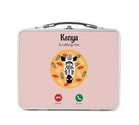 Fabulous Lunch Box Métal Argenté pour Sandwich et Snack - Kenya Is Calling Me Zebra Savannah Travel - Boîte à Goûter Aluminium Gamelle Rigide Style Rétro Imprimée en France