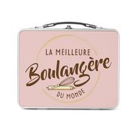 Fabulous Lunch Box Métal Argenté pour Sandwich et Snack - La Meilleure Boulangere du Monde Artisan Boulangerie Patisserie Pain - Boîte à Goûter Aluminium Gamelle Rigide Style Rétro Imprimée en France
