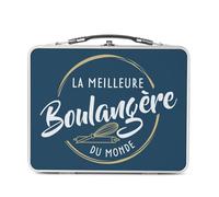 Fabulous Lunch Box Métal Argenté pour Sandwich et Snack - La Meilleure Boulangere du Monde Artisan Boulangerie Patisserie Pain - Boîte à Goûter Aluminium Gamelle Rigide Style Rétro Imprimée en France