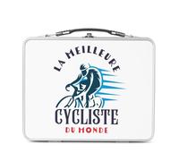 Fabulous Lunch Box Métal Argenté pour Sandwich et Snack - La Meilleure Cycliste du Monde VTT Route Cyclisme - Boîte à Goûter Aluminium Gamelle Rigide Style Rétro Imprimée en France