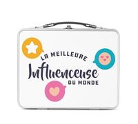 Fabulous Lunch Box Métal Argenté pour Sandwich et Snack - La Meilleure Influenceuse du Monde Réseaux Sociaux Internet - Boîte à Goûter Aluminium Gamelle Rigide Style Rétro Imprimée en France