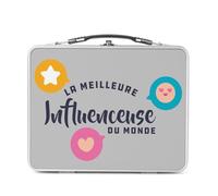 Fabulous Lunch Box Métal Argenté pour Sandwich et Snack - La Meilleure Influenceuse du Monde Réseaux Sociaux Internet - Boîte à Goûter Aluminium Gamelle Rigide Style Rétro Imprimée en France