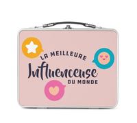 Fabulous Lunch Box Métal Argenté pour Sandwich et Snack - La Meilleure Influenceuse du Monde Réseaux Sociaux Internet - Boîte à Goûter Aluminium Gamelle Rigide Style Rétro Imprimée en France