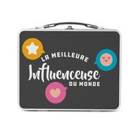 Fabulous Lunch Box Métal Argenté pour Sandwich et Snack - La Meilleure Influenceuse du Monde Réseaux Sociaux Internet - Boîte à Goûter Aluminium Gamelle Rigide Style Rétro Imprimée en France