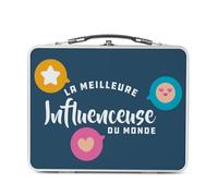 Fabulous Lunch Box Métal Argenté pour Sandwich et Snack - La Meilleure Influenceuse du Monde Réseaux Sociaux Internet - Boîte à Goûter Aluminium Gamelle Rigide Style Rétro Imprimée en France