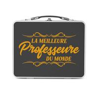 Fabulous Lunch Box Métal Argenté pour Sandwich et Snack - La Meilleure Professeure du Monde Lycee College Prof Enseignante - Boîte à Goûter Aluminium Gamelle Rigide Style Rétro Imprimée en France