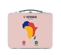 Fabulous Lunch Box Métal Argenté pour Sandwich et Snack - L'Afrique M'Appelle Voyage Passion Culture Tourisme - Boîte à Goûter Aluminium Gamelle Rigide Style Rétro Imprimée en France
