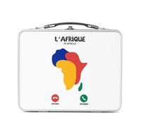 Fabulous Lunch Box Métal Argenté pour Sandwich et Snack - L'Afrique M'Appelle Voyage Passion Culture Tourisme - Boîte à Goûter Aluminium Gamelle Rigide Style Rétro Imprimée en France