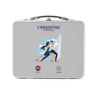 Fabulous Lunch Box Métal Argenté pour Sandwich et Snack - L'Argentine M'Appelle Voyage Passion Tango Dance - Boîte à Goûter Aluminium Gamelle Rigide Style Rétro Imprimée en France