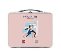 Fabulous Lunch Box Métal Argenté pour Sandwich et Snack - L'Argentine M'Appelle Voyage Passion Tango Dance - Boîte à Goûter Aluminium Gamelle Rigide Style Rétro Imprimée en France