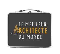 Fabulous Lunch Box Métal Argenté pour Sandwich et Snack - Le Meilleur Architecte du Monde Métier Job Architecture Art - Boîte à Goûter Aluminium Gamelle Rigide Style Rétro Imprimée en France