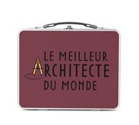 Fabulous Lunch Box Métal Argenté pour Sandwich et Snack - Le Meilleur Architecte du Monde Métier Job Architecture Art - Boîte à Goûter Aluminium Gamelle Rigide Style Rétro Imprimée en France