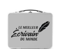 Fabulous Lunch Box Métal Argenté pour Sandwich et Snack - Le Meilleur Ecrivain du Monde Littérature Roman Livre Histoire - Boîte à Goûter Aluminium Gamelle Rigide Style Rétro Imprimée en France