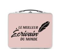 Fabulous Lunch Box Métal Argenté pour Sandwich et Snack - Le Meilleur Ecrivain du Monde Littérature Roman Livre Histoire - Boîte à Goûter Aluminium Gamelle Rigide Style Rétro Imprimée en France
