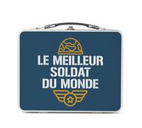 Fabulous Lunch Box Métal Argenté pour Sandwich et Snack - Le Meilleur Soldat du Monde Armée de Terre Militaire Guerre - Boîte à Goûter Aluminium Gamelle Rigide Style Rétro Imprimée en France
