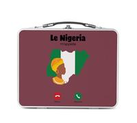 Fabulous Lunch Box Métal Argenté pour Sandwich et Snack - Le Nigeria M'Appelle Drapeau Culture Afrique - Boîte à Goûter Aluminium Gamelle Rigide Style Rétro Imprimée en France