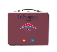 Fabulous Lunch Box Métal Argenté pour Sandwich et Snack - Le Parapente M'Appelle Sport Extrême Outdoor - Boîte à Goûter Aluminium Gamelle Rigide Style Rétro Imprimée en France