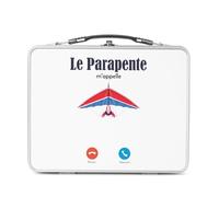 Fabulous Lunch Box Métal Argenté pour Sandwich et Snack - Le Parapente M'Appelle Sport Extrême Outdoor - Boîte à Goûter Aluminium Gamelle Rigide Style Rétro Imprimée en France