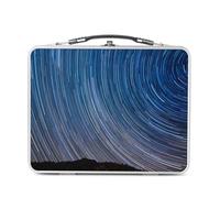 Fabulous Lunch Box Métal Argenté pour Sandwich et Snack - le temps passe sous les etoiles - Boîte à Goûter Aluminium Gamelle Rigide Style Rétro Imprimée en France