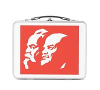 Fabulous Lunch Box Métal Argenté pour Sandwich et Snack - Lenine Marx Communiste Revolution URSS Russie - Boîte à Goûter Aluminium Gamelle Rigide Style Rétro Imprimée en France