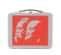 Fabulous Lunch Box Métal Argenté pour Sandwich et Snack - Lenine Marx Communiste Revolution URSS Russie - Boîte à Goûter Aluminium Gamelle Rigide Style Rétro Imprimée en France