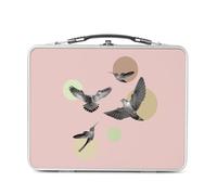 Fabulous Lunch Box Métal Argenté pour Sandwich et Snack - L'envol des Oiseaux Collage Art Surréalisme - Boîte à Goûter Aluminium Gamelle Rigide Style Rétro Imprimée en France