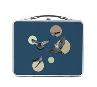 Fabulous Lunch Box Métal Argenté pour Sandwich et Snack - L'envol des Oiseaux Collage Art Surréalisme - Boîte à Goûter Aluminium Gamelle Rigide Style Rétro Imprimée en France