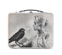 Fabulous Lunch Box Métal Argenté pour Sandwich et Snack - les Oiseaux Film Rétro Poster Cinéma Vintage Humour Cigarette - Boîte à Goûter Aluminium Gamelle Rigide Style Rétro Imprimée en France