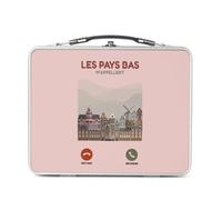 Fabulous Lunch Box Métal Argenté pour Sandwich et Snack - Les Pays Bas M'Appellent Voyage Culture Tourisme - Boîte à Goûter Aluminium Gamelle Rigide Style Rétro Imprimée en France